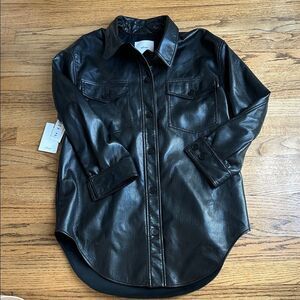 NWT aritizia wildred black vegan leather "the ganna shirt jacket"